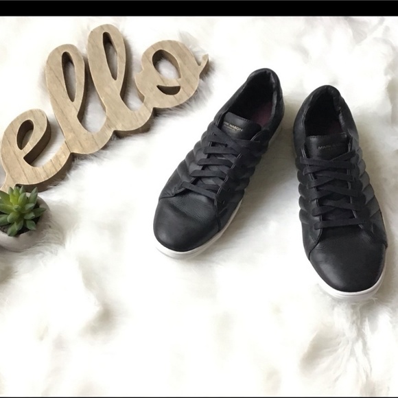 Mark Nason DESIGNER SNEAKERS LEATHER Size 12 Black Adidas style - Picture 2 of 8